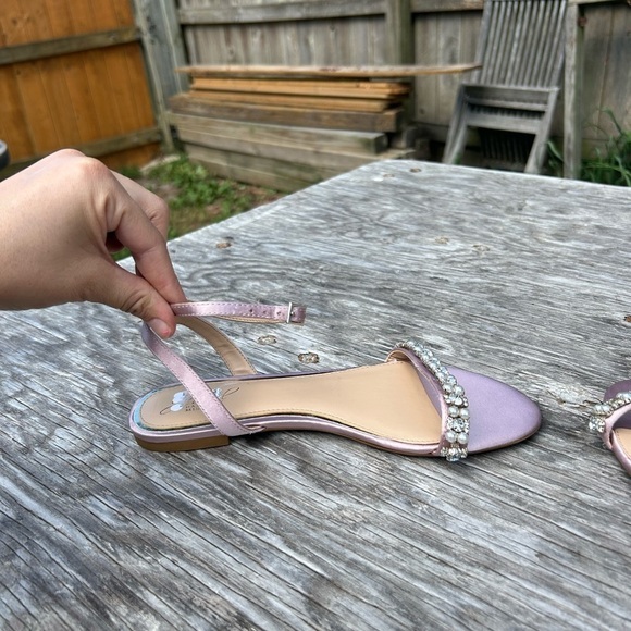 Badgley Mishka Daria Pearl and Crystal Flat Sandals Pastel Pink‎  size 6.5 - Picture 3 of 8